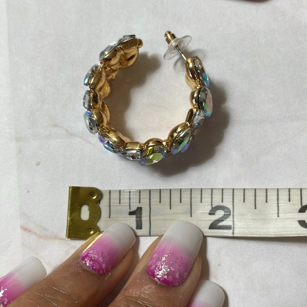 Crystal Hoop Earrings - Picture 12 of 14